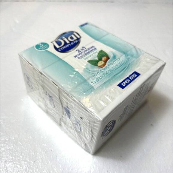 DIAL 2 in 1 moisturizing antibacterial mint shea butter - pkg of 3 bars soap NWT - Picture 3 of 7